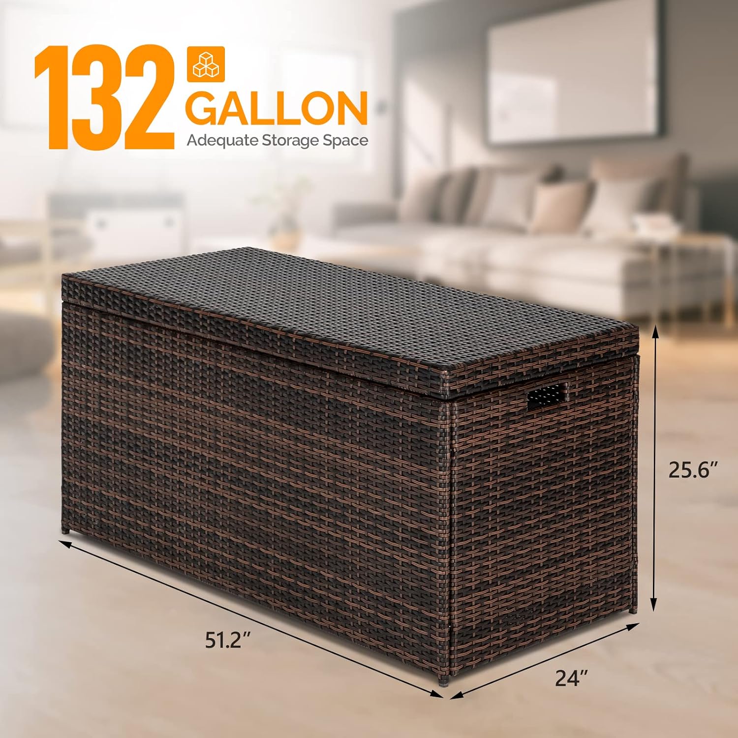 Brown Wicker Storage Bench