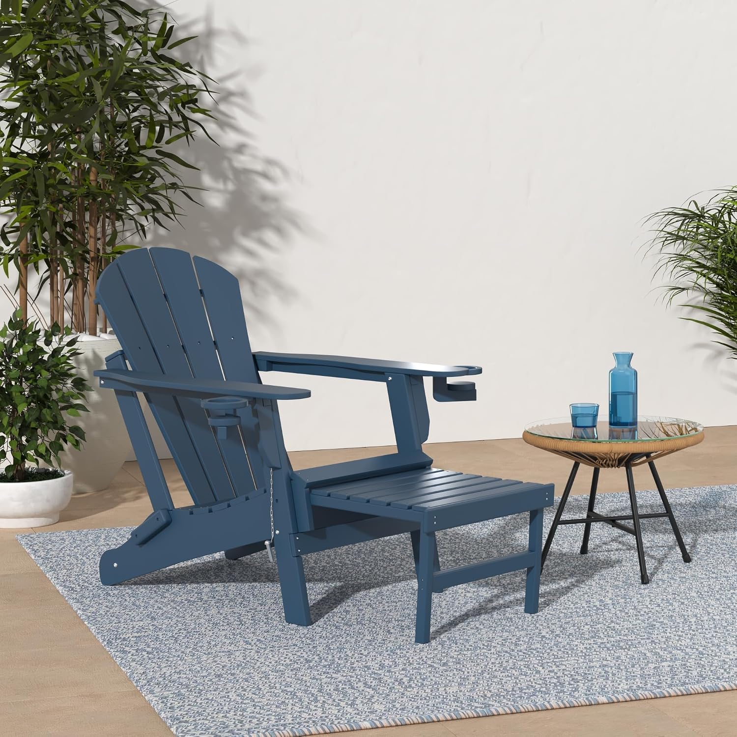 Blue HDPE Two-Seat Lounge Set