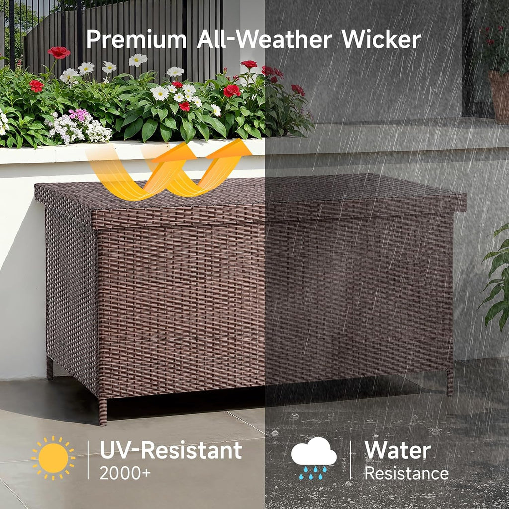 Brown Wicker Outdoor Box
