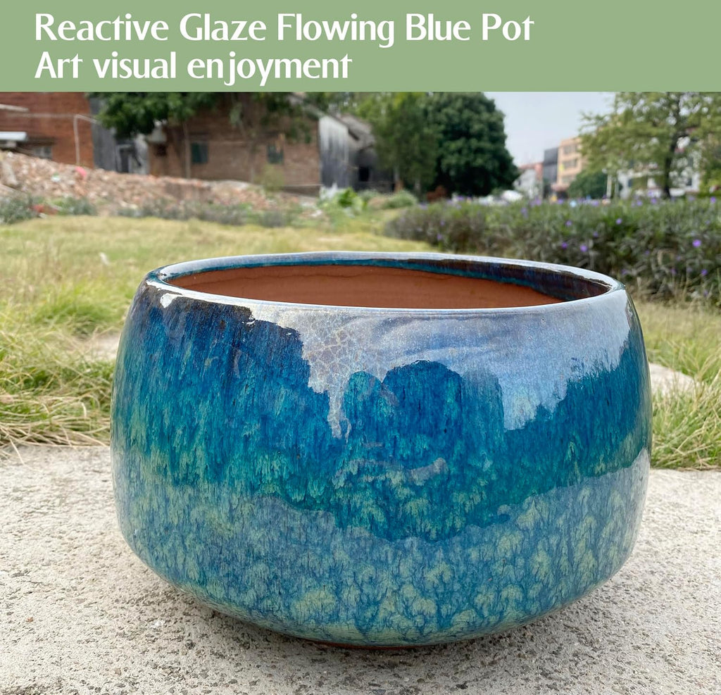 Peacock Glaze Ceramic Planter