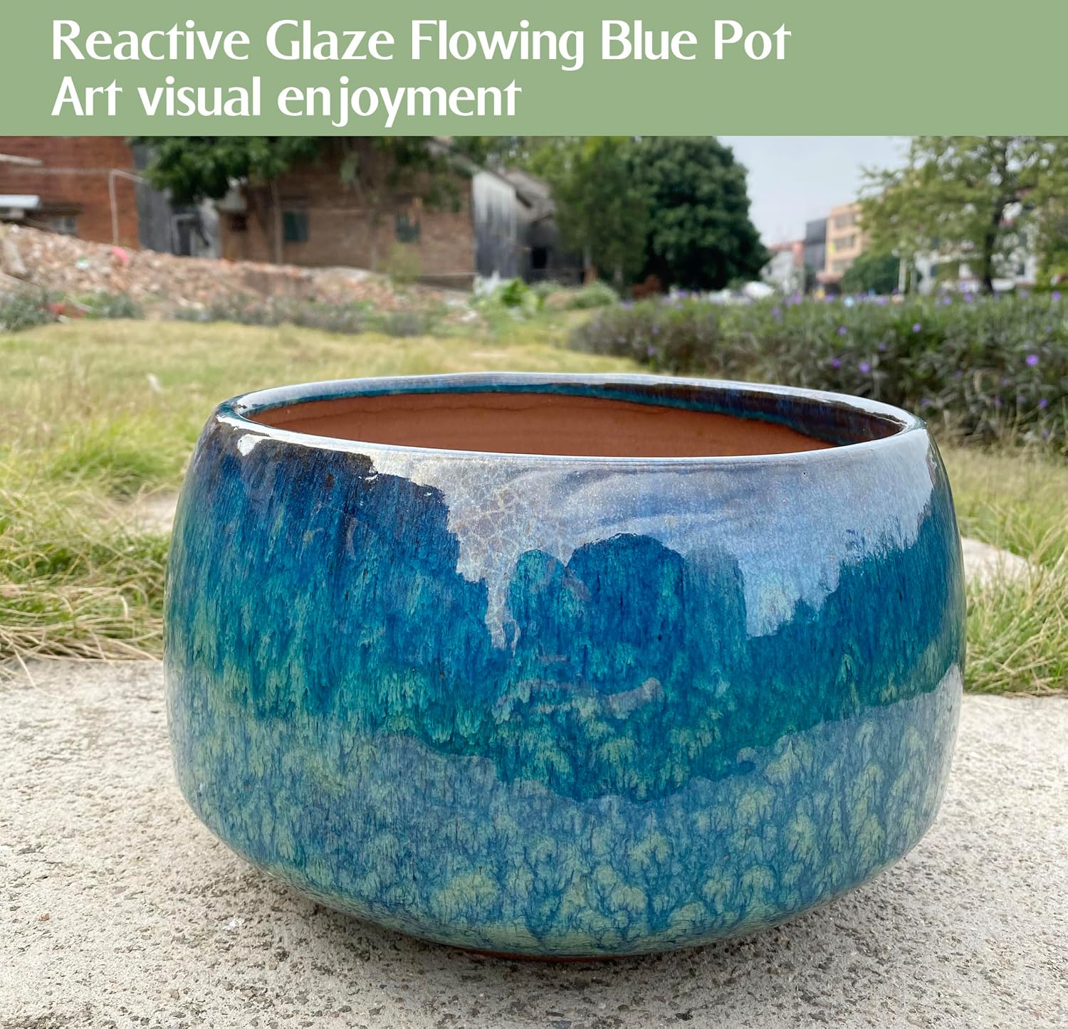 Peacock Glaze Ceramic Planter