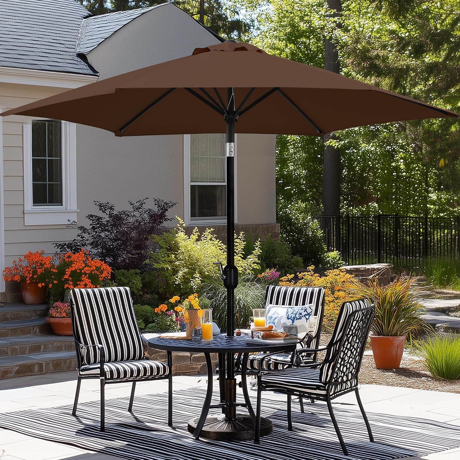 Brown UPF50 Patio Umbrella