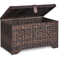 Lidded Wicker Storage Trunk