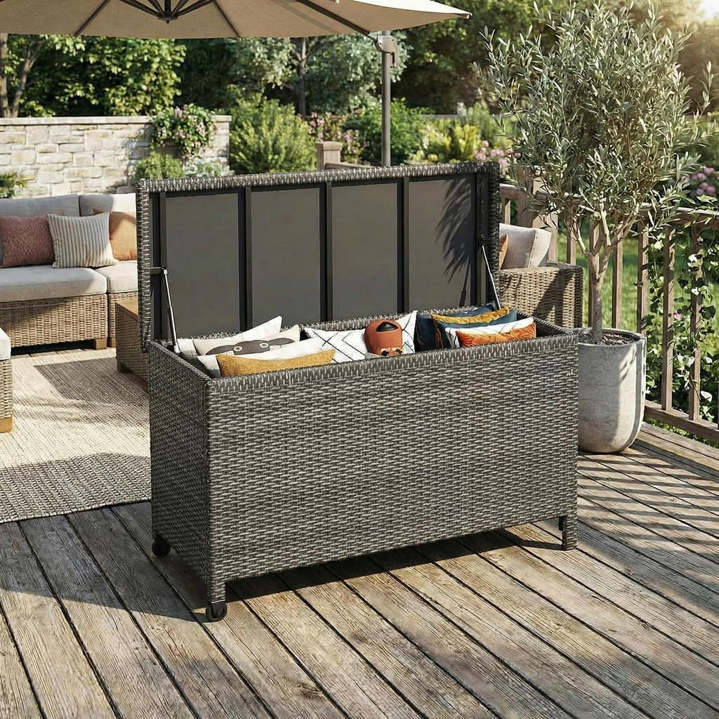 Grey Wicker Outdoor Box